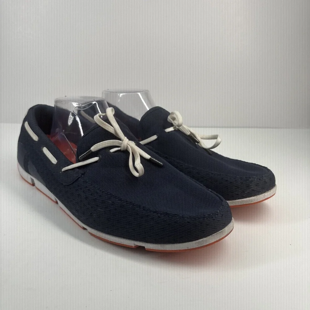 SWIMS Breeze Men's US 11 Navy Slip-On Loafer Boat Deck Shoes Braided Lace Casual